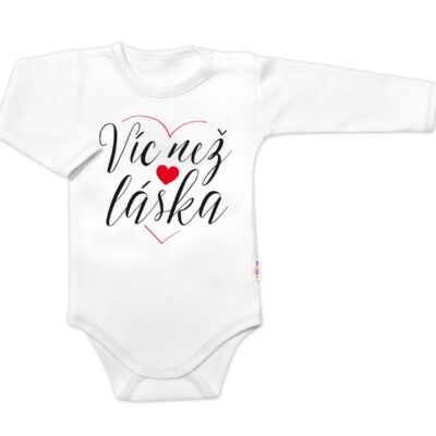 Body dlhý rukáv, Víc než láska, Baby Nellys, biele, veľ. 80