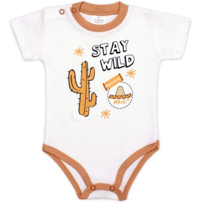 Body kr. rukáv, bavlna, zapínanie pri krku Mexiko Mrofi, ecru, veľ. 74