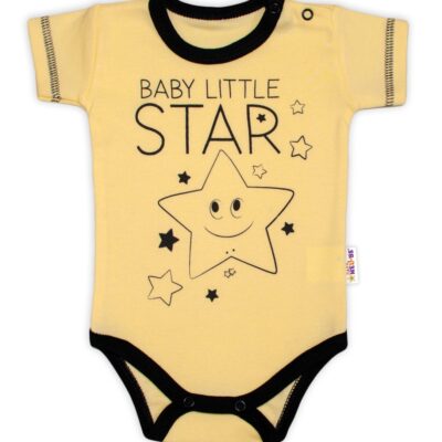 Body krátky rukáv Baby Nellys, Baby Little Star - žlté, veľ. 80