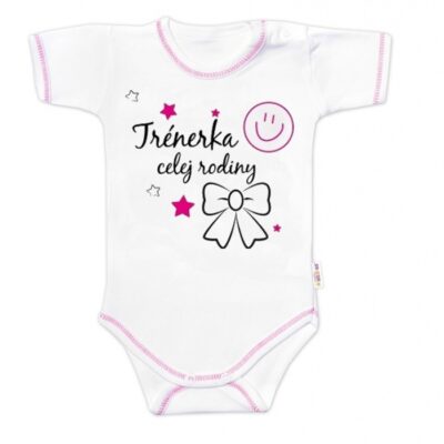 Body krátky rukáv Baby Nellys, Trénerka celej rodiny, holka, veľ. 86