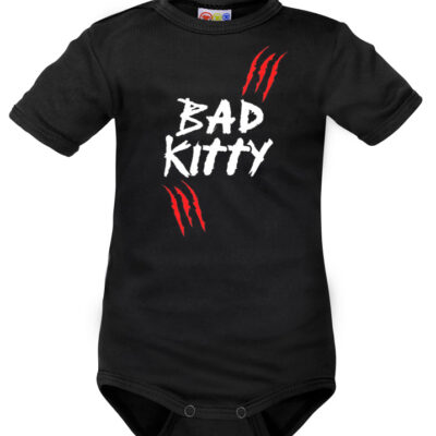 Body krátký rukáv Dejna Bad Kitty - čierne, veľ. 80