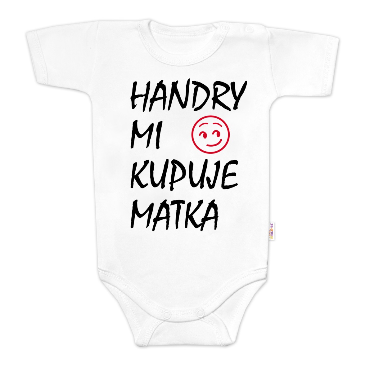 Body krátky rukáv Handry mi kupuje matka, Baby Nellys, biele, veľ. 80