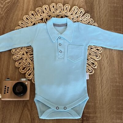 Body polo dl. rukáv bavlna Mamatti, Dino park - modré, veľ. 68