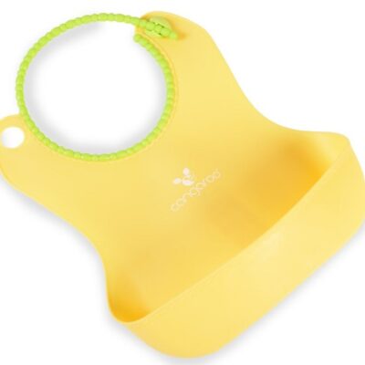 Cangoroo: Silikónový podbradník Baby Bib Am Am (žltý)