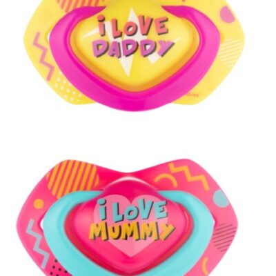 Canpol Babies: Cumlíky 6-18m Neon Love Baby (ružová/žltá, 2ks)