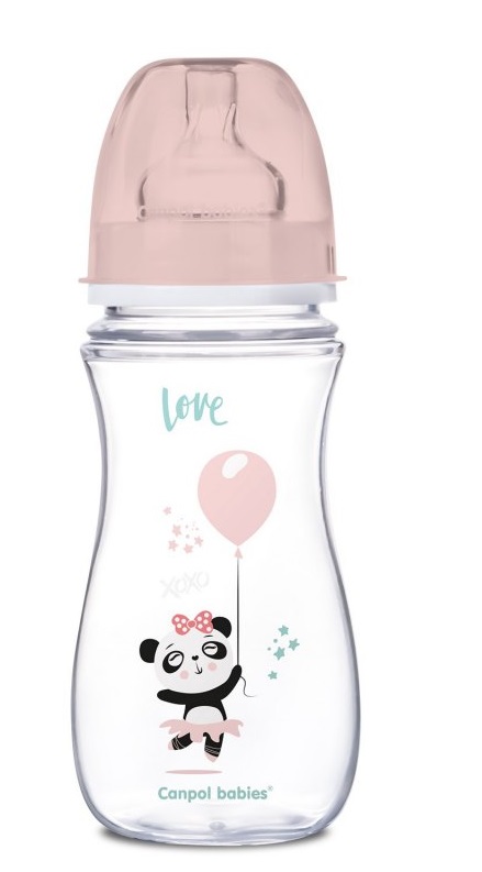 Canpol Babies: Antikoliková fľaša Exotic Animals (ružová)