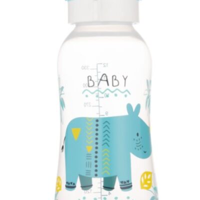 Canpol babies: Fľaša s potlačou Rhino 250ml (modrá)