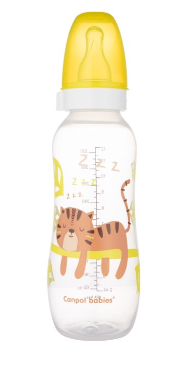 Canpol babies: Fľaša s potlačou Tigrík 250ml (žltá)