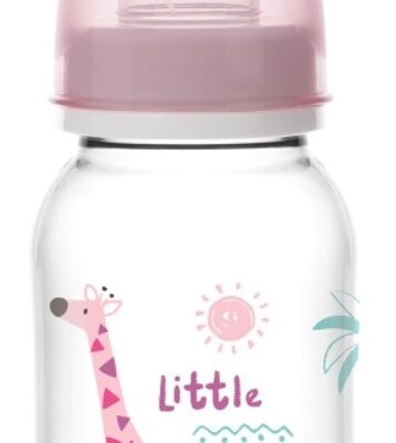 Canpol babies: Fľaštička Žirafka 125ml (ružová)