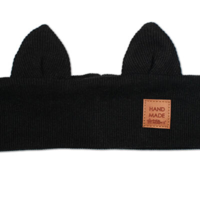 Čelenka Cat s úškami pre deti Hand Made - čierna, 1-3 rokov