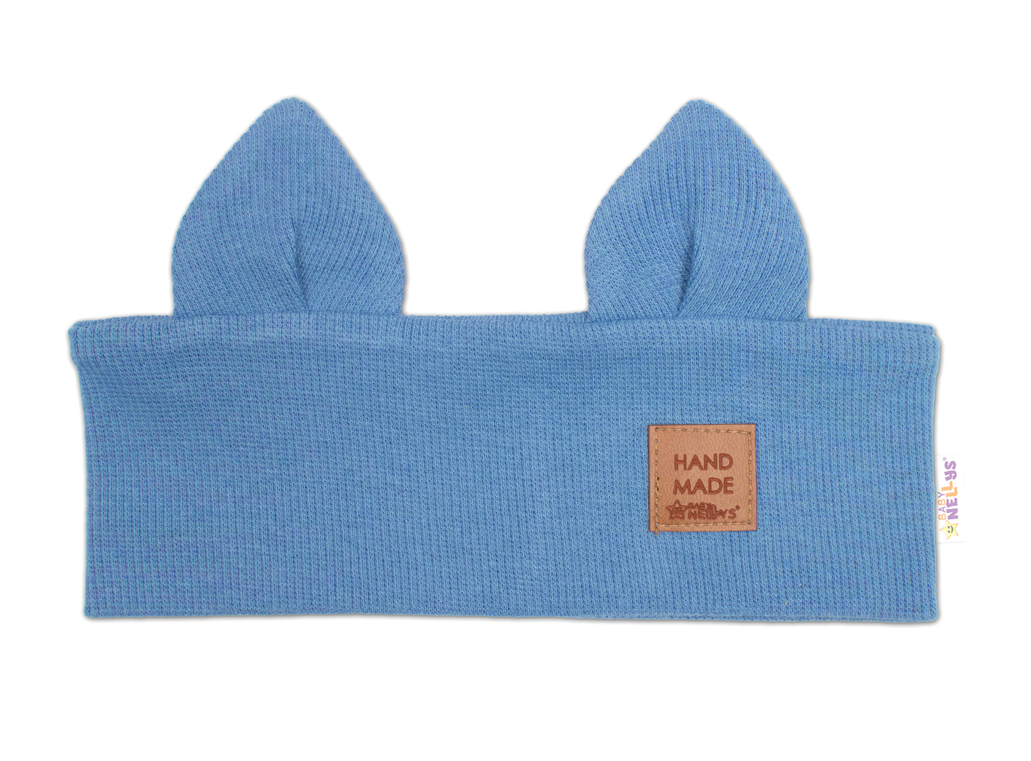 Čelenka Cat s úškami pre deti Hand Made - jeans, 4-8 rokov