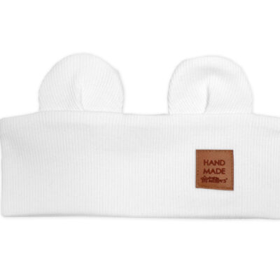 Čelenka Teddy s uškami pre deti Hand Made - biela, 4-8 rokov