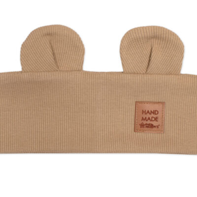 Čelenka Teddy s uškami pre deti Hand Made - hnědá, béžová