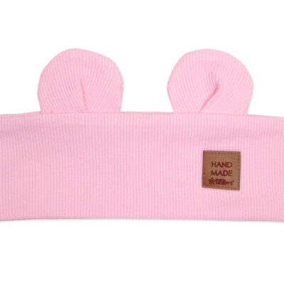 Čelenka Teddy s uškami pre deti Hand Made - ružová, 1-3 rokov