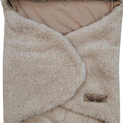 Chlpáčková zavinovačka s kapucňou a nožičkami, Medvedík, béžová