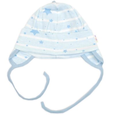 Čiapočka na zaväzovanie, bavlna, Baby Stars, pastel blue, veľ. 74/80