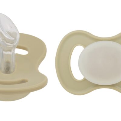 Cumlík, ortodontický silikón, nočný-svietiaci, 2ks, Lullaby Planet, 0-6m, oliva