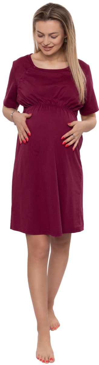 Dámska tehotenská/dojčiaca nočná košeľa Luna, bordo, veľ. XXL