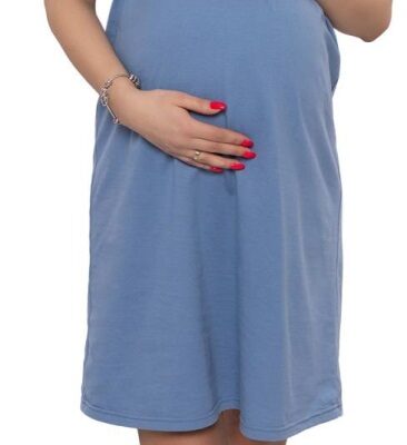 Dámska tehotenská/dojčiaca nočná košeľa Luna, jeans, veľ. XXL
