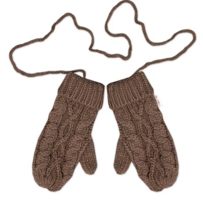 Dámske pletené palčiaky s fleecovou podšívkou Baby Nellys, hnedé