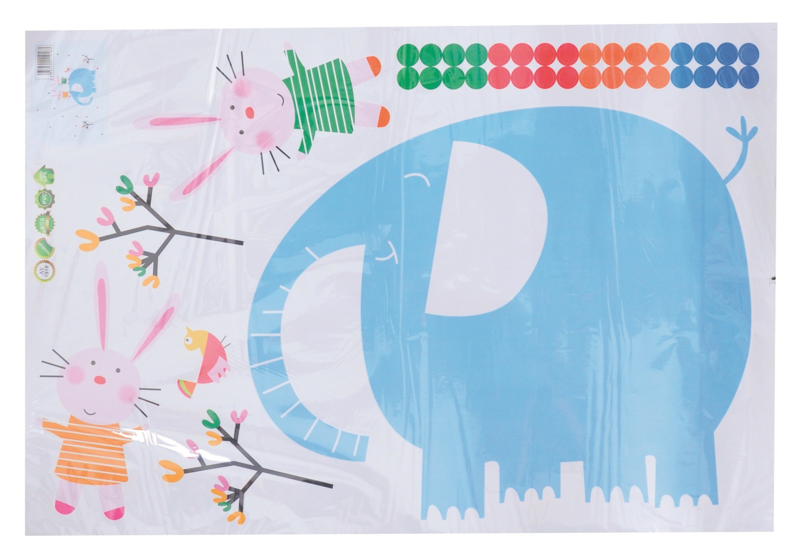 Decor Room Nástenná dekorácia - slon a zajačikovia