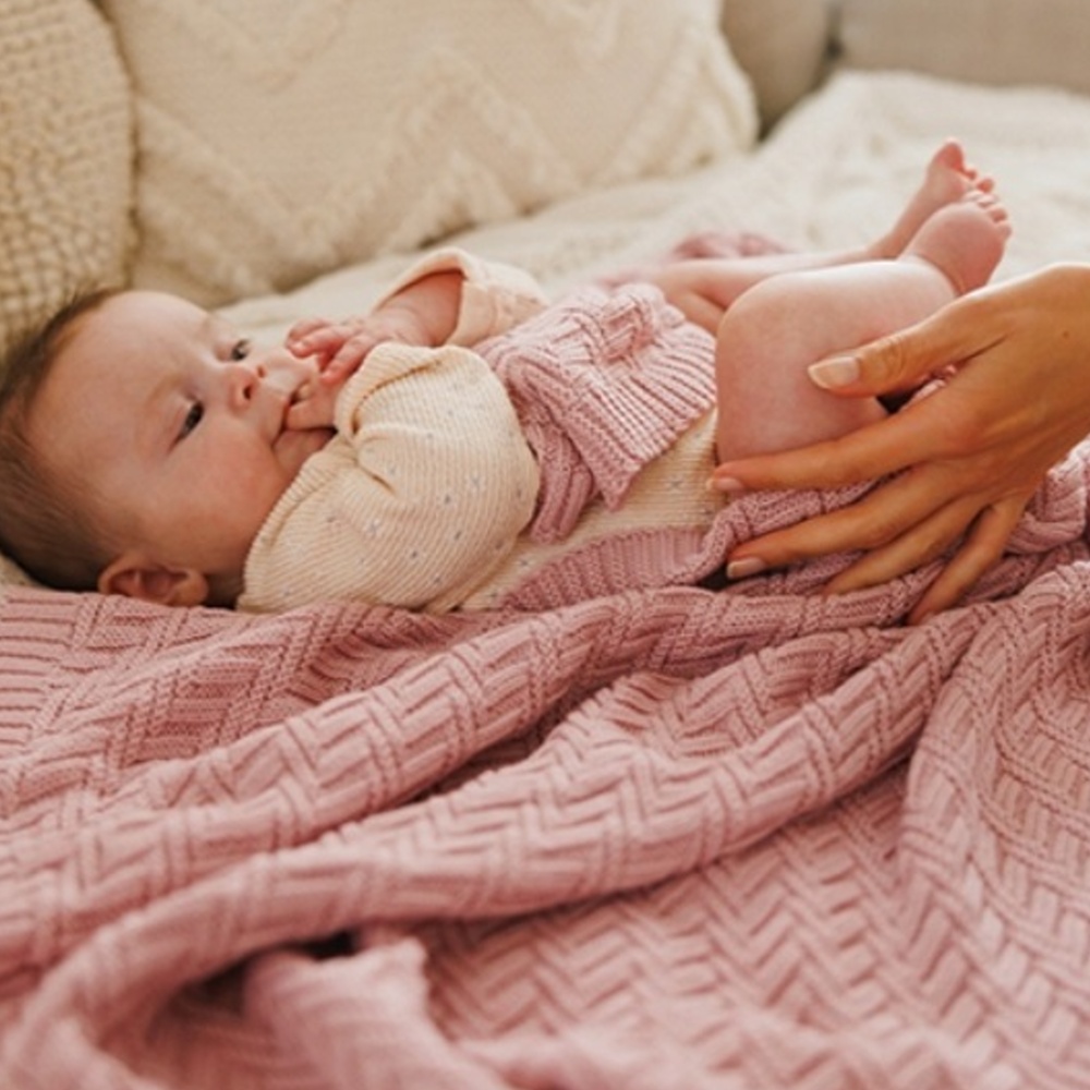 Detská bavlnená deka, 75x100cm - růžová – Obrázok 3