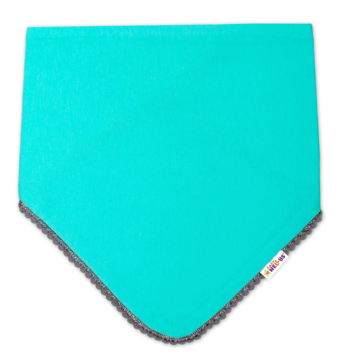 Baby Nellys: Bavlnená šatka na krk (mätová/sivý)