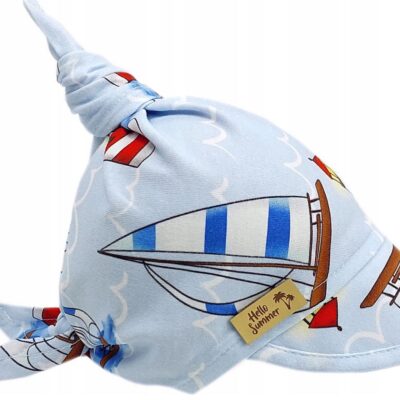 Detská bavlnená šatka so šiltom na zaväzovanie, Premium Baby Nellys, lode