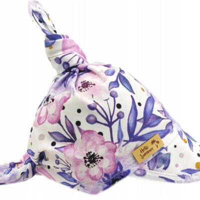 Detská bavlnená šatka so šiltom na zaväzovanie, Premium Baby Nellys, ruža retro