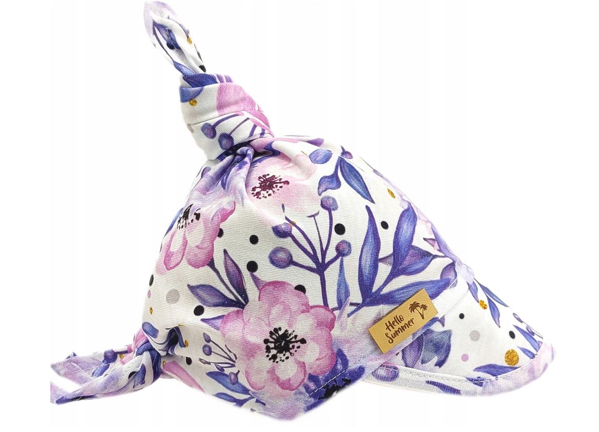 Detská bavlnená šatka so šiltom na zaväzovanie, Premium Baby Nellys, ruža retro