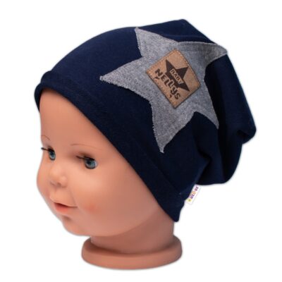 Detská čiapka bavlna, Baby Star, Baby Nellys, granát, veľ. 92/98
