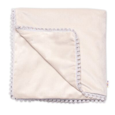 Detská deka Velvet - obojstranná s ozdobným lemovaním, Baby Nellys 100 x 75 cm, béžová