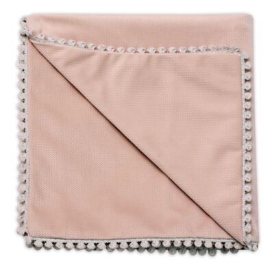 Detská deka Velvet - obojstranná s ozdobným lemovaním, Baby Nellys 100 x 75 cm, cappuccino