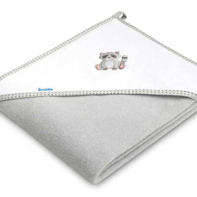 Detská froté osuška s kapucňou 100x100 cm - Jazvec šedý