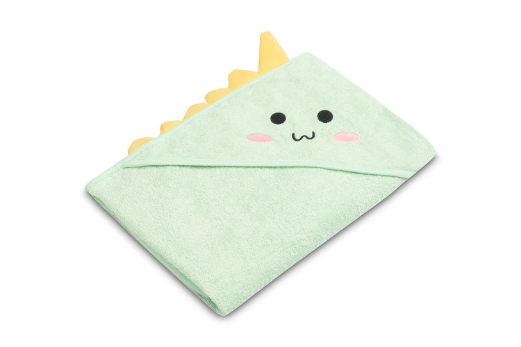 Detská osuška 100x100cm, froté bavlna, Dino - mätová, zelená