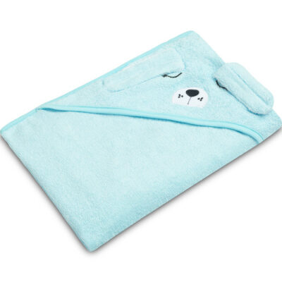 Detská osuška 100x100cm, froté bavlna, Psík - modrá, tyrkys