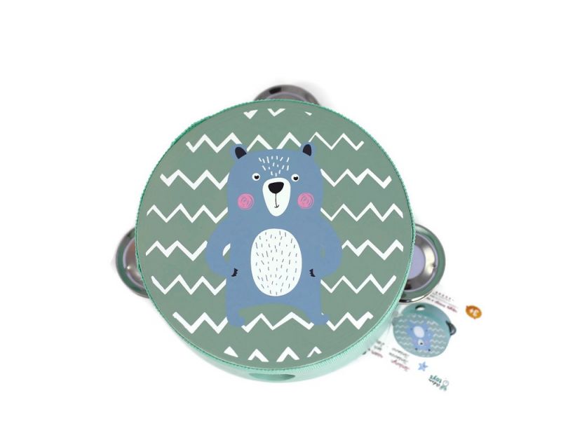 Detská tamburína: Medvedík (modrá)