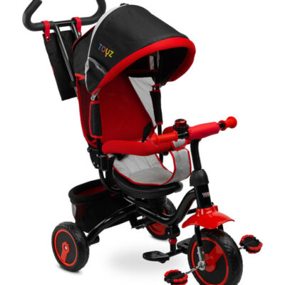 Detská trojkolka Timmy 3v1 s vodiacou tyčou, rastúca - červená