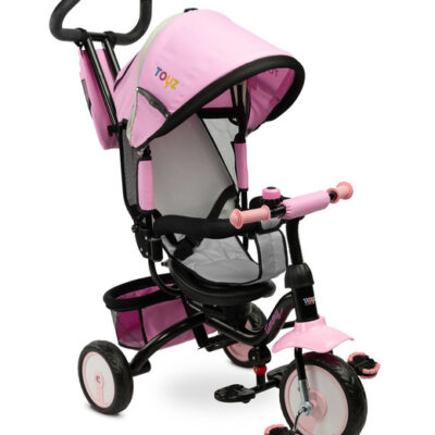 Detská trojkolka Timmy 3v1 s vodiacou tyčou, rastúca - ružová
