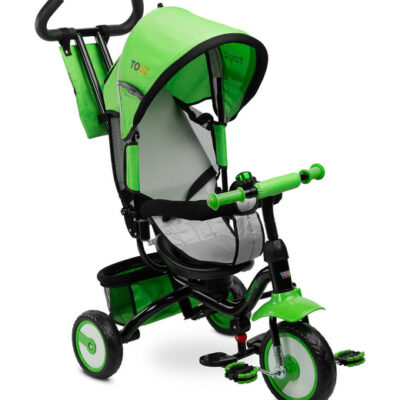 Detská trojkolka Timmy 3v1 s vodiacou tyčou, rastúca - zelená