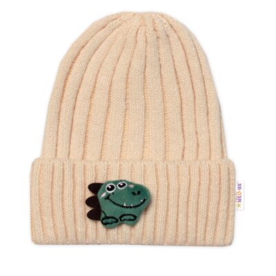 Detská zimná čiapka Dino - ecru, veľ. 48-54 cm