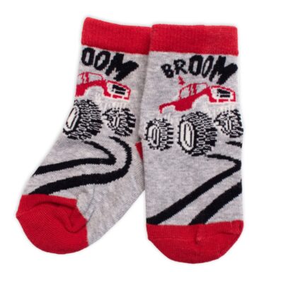 Detské bavlnené ponožky Track - sivé, veľ. 23/26