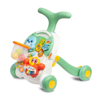 Detské interaktívne chodítko, stolček s príslušenstvom 2v1, TOYZ, zelené
