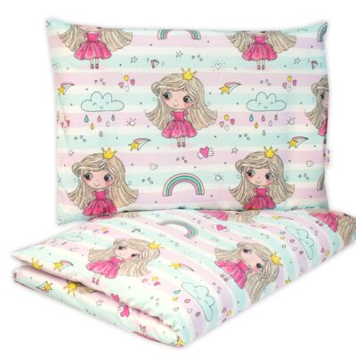 Detské obliečky, bavlna 2D 140x200/70x80 - Dúhová Víla, Baby Nellys, ružové