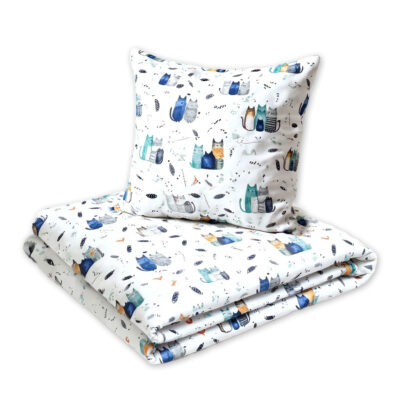 Detské obliečky, bavlna 2D 140x200/70x90 - Happy Cat