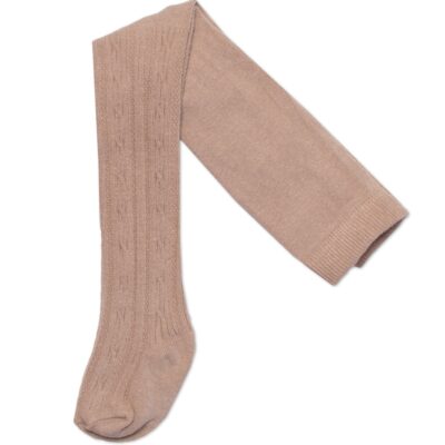 Detské pančucháče bavlnené so žakárovým vzorom, pieskové, veľ. 116/122