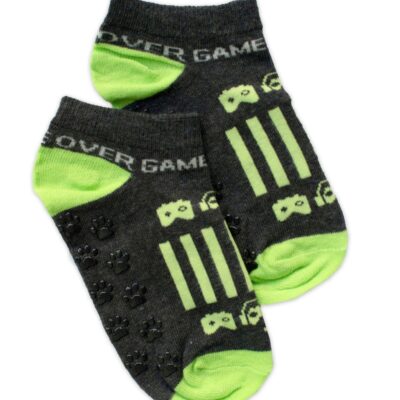 Detské ponožky s ABS Gameover, veľ. 27/30 - grafit