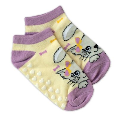 Detské ponožky s ABS Mačka, veľ. 31/34 - žlté