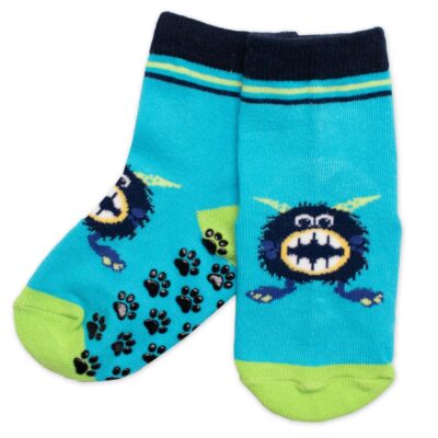 Detské ponožky s ABS Príšerky - tyrkys