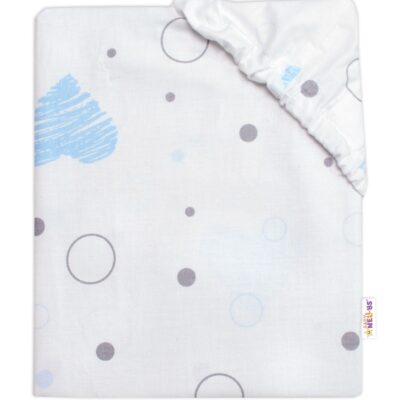 Detské prestieradlo do postieľky bavlna, I love Boy Baby Nellys, modrá/biela